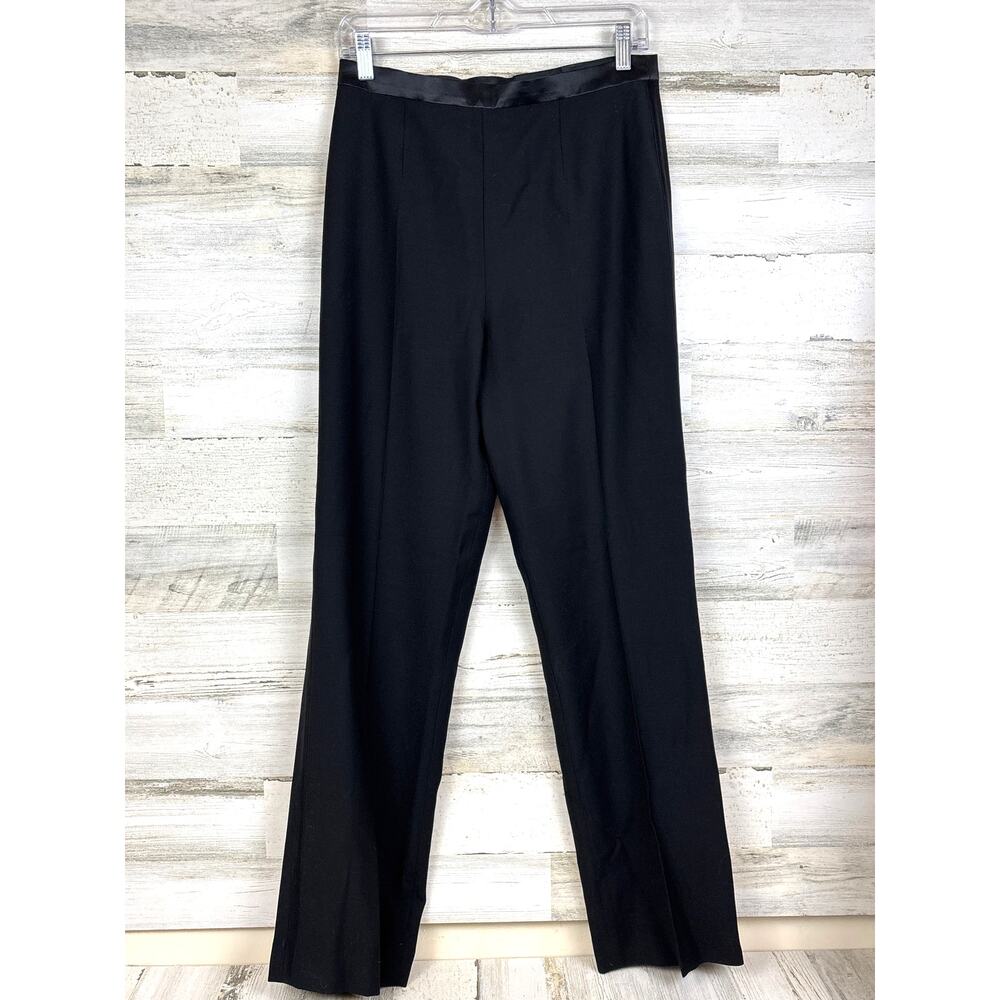 Escada Womens 8 Margaretha Ley Black Wool Straight Lightweight Luxury Trousers
